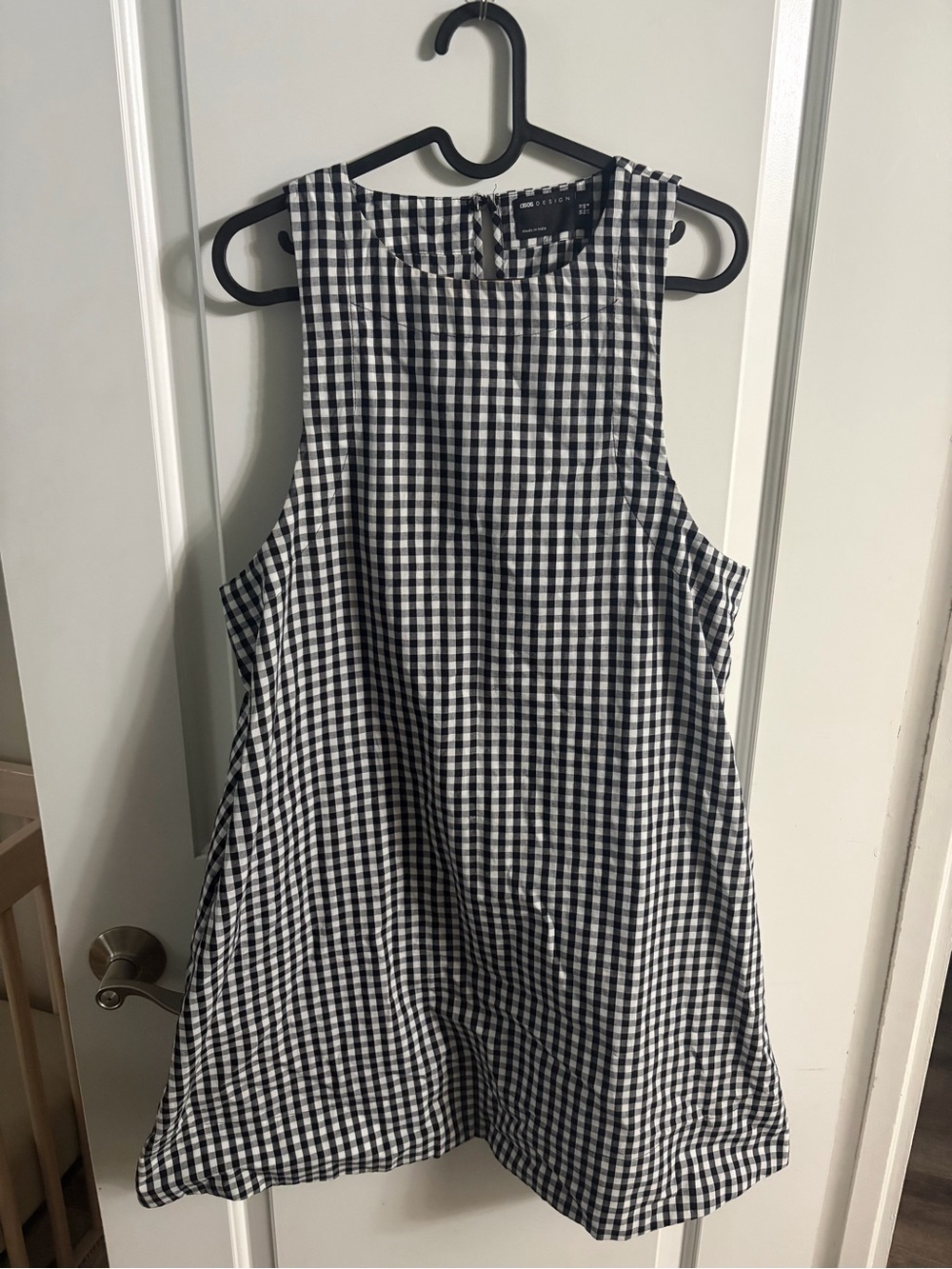 ASOS Black and White Gingham A-Line Dress